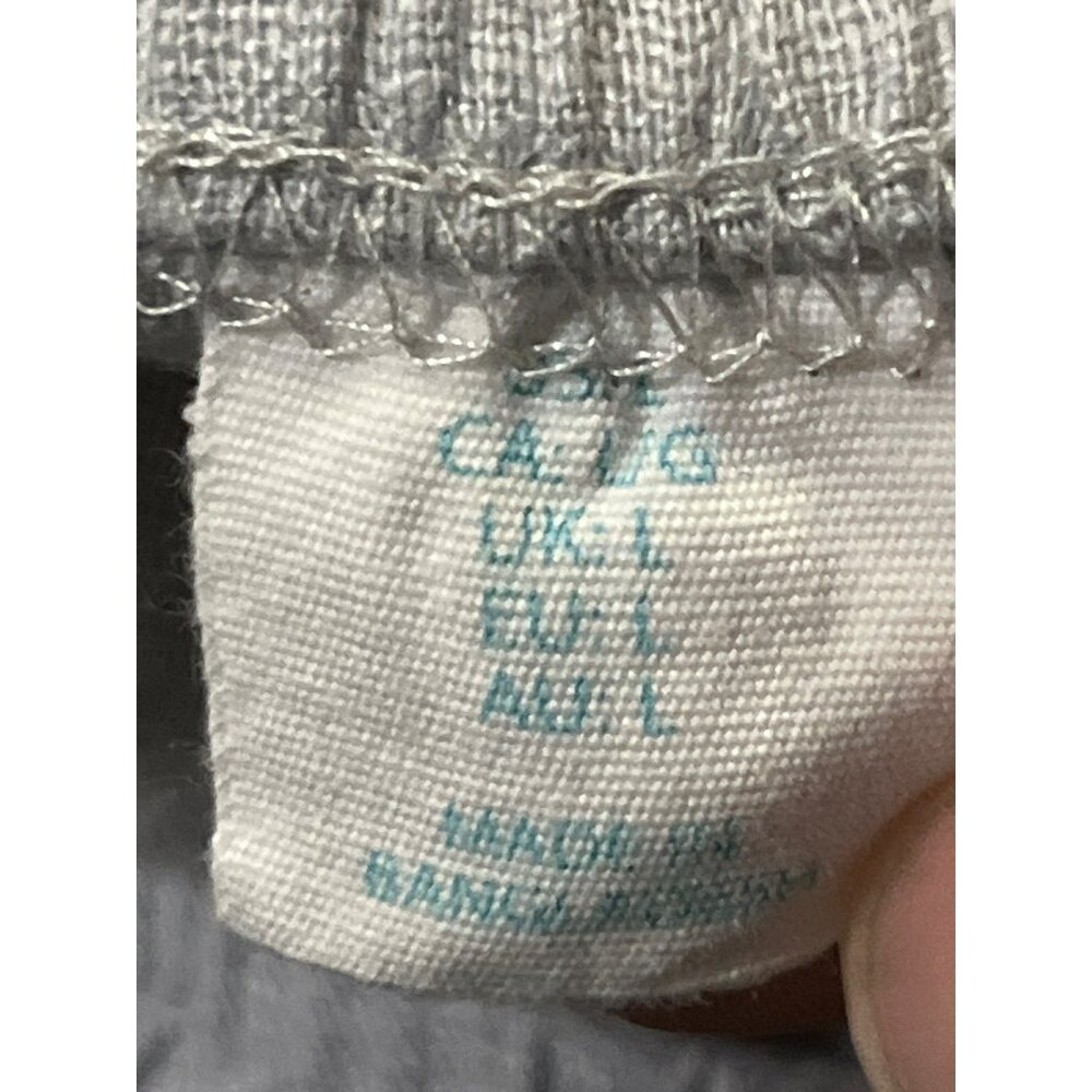 Cynthia Rowley 100% Linen Cropped Pants Womens L Light Gray Used - Picture 8 of 14